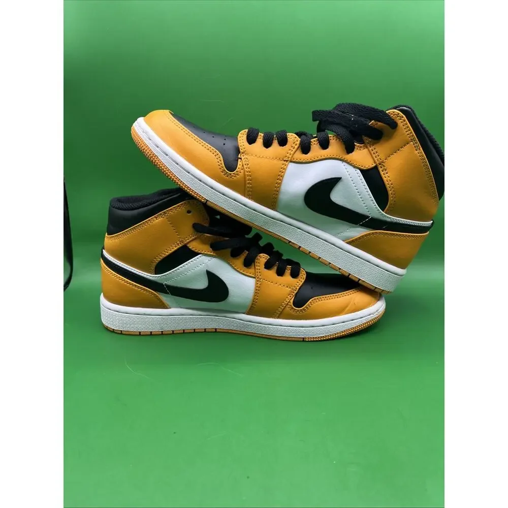 Nike Air Jordan 1 Mid Yellow Ochre White Black DQ8426-701 Men’s Size 8